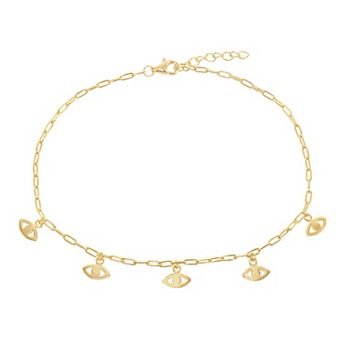 Argento Bella 14k Gold Over Sterling Silver Charm Anklet