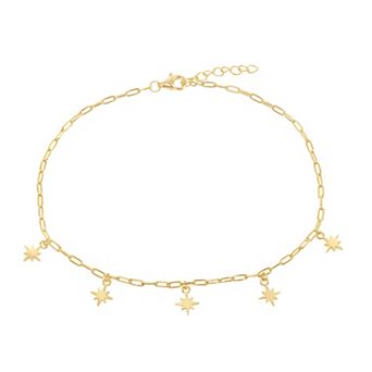 Argento Bella 14k Gold Over Sterling Silver Charm Anklet