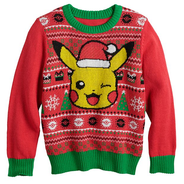 Boys 4 12 Jumping Beans Pok mon Pikachu Holiday Sweater