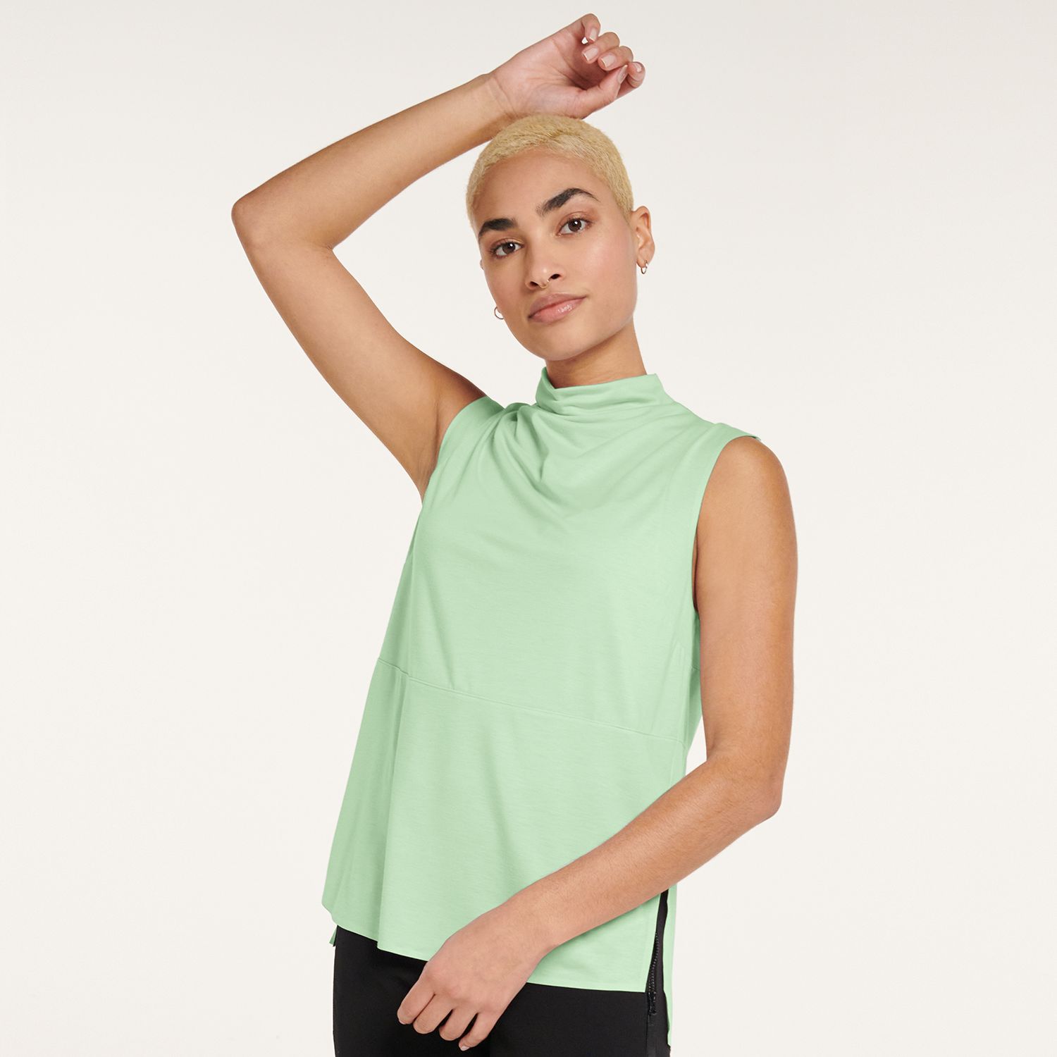 mock turtleneck tunic top