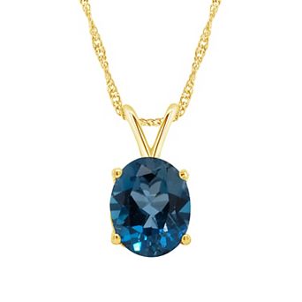 Alyson Layne 14k Gold London Blue Topaz Pendant Necklace