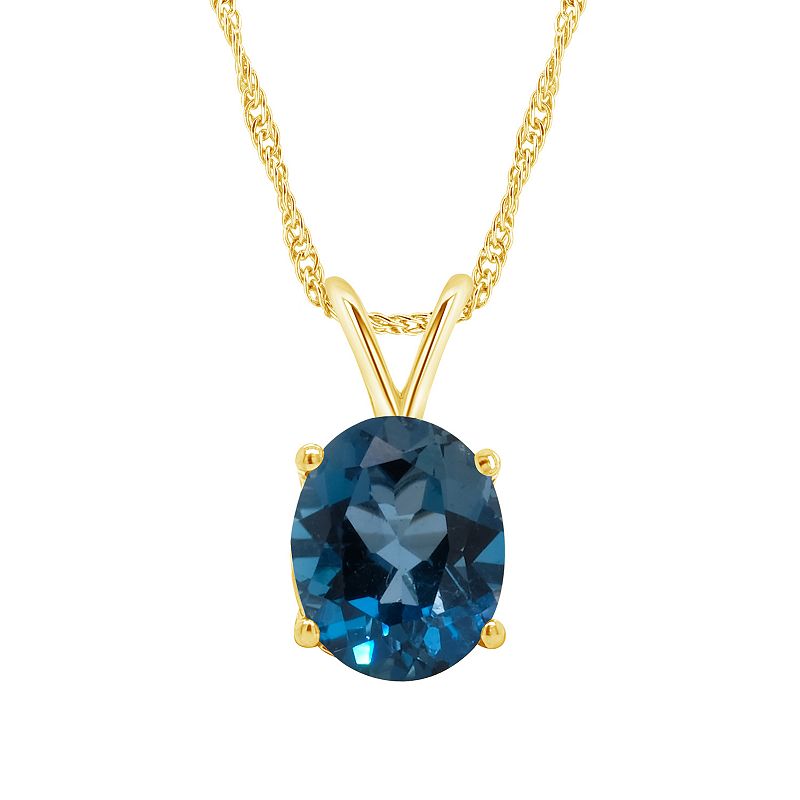 Alyson Layne 14k Gold London Blue Topaz Pendant Necklace, Womens, Size: 1