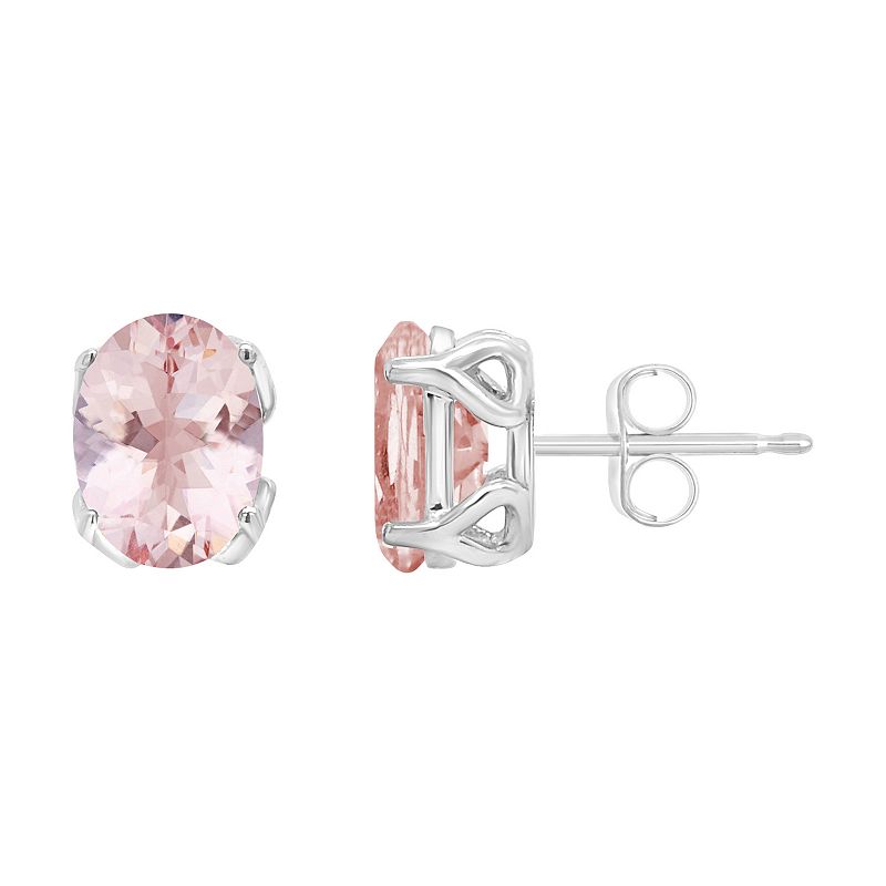 Alyson Layne 14K Gold Morganite Oval Stud Earrings, Womens, Pink