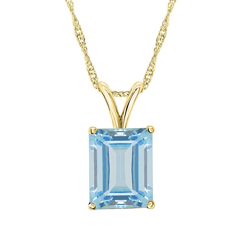 Alyson Layne 14k Gold Sky Blue Topaz Pendant Necklace, Womens, Size: 18