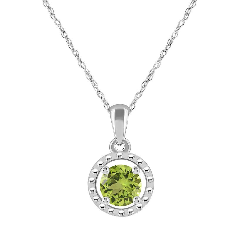 Celebration Gems 10k Gold Round Peridot Pendant Necklace, Womens, Size: 1