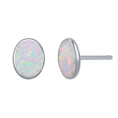 Nautica Rocks Sterling Silver Lab-Created Opal Disc Pendant Necklace & Earrings Set