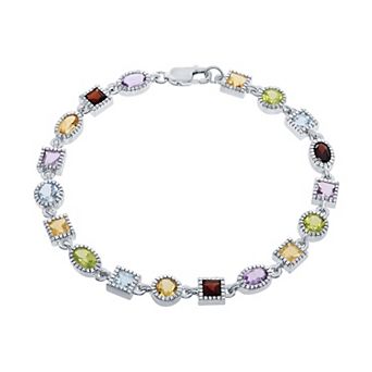 Nautica Rocks Sterling Silver Multi-Colored Gemstone Bracelet