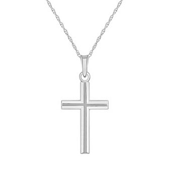 Celebration Gems 14k Gold Linear-Accent Cross Pendant Necklace