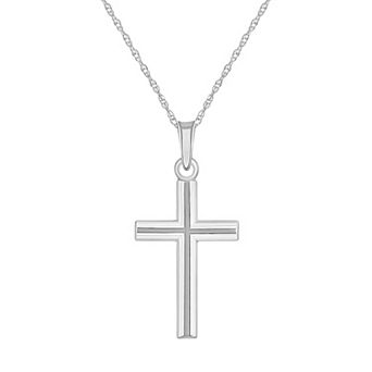 Celebration Gems 14k Gold Linear-Accent Cross Pendant Necklace