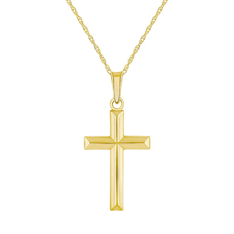 Celebration Gems 14k Yellow Gold Cross Pendant Necklace, Women's, 
