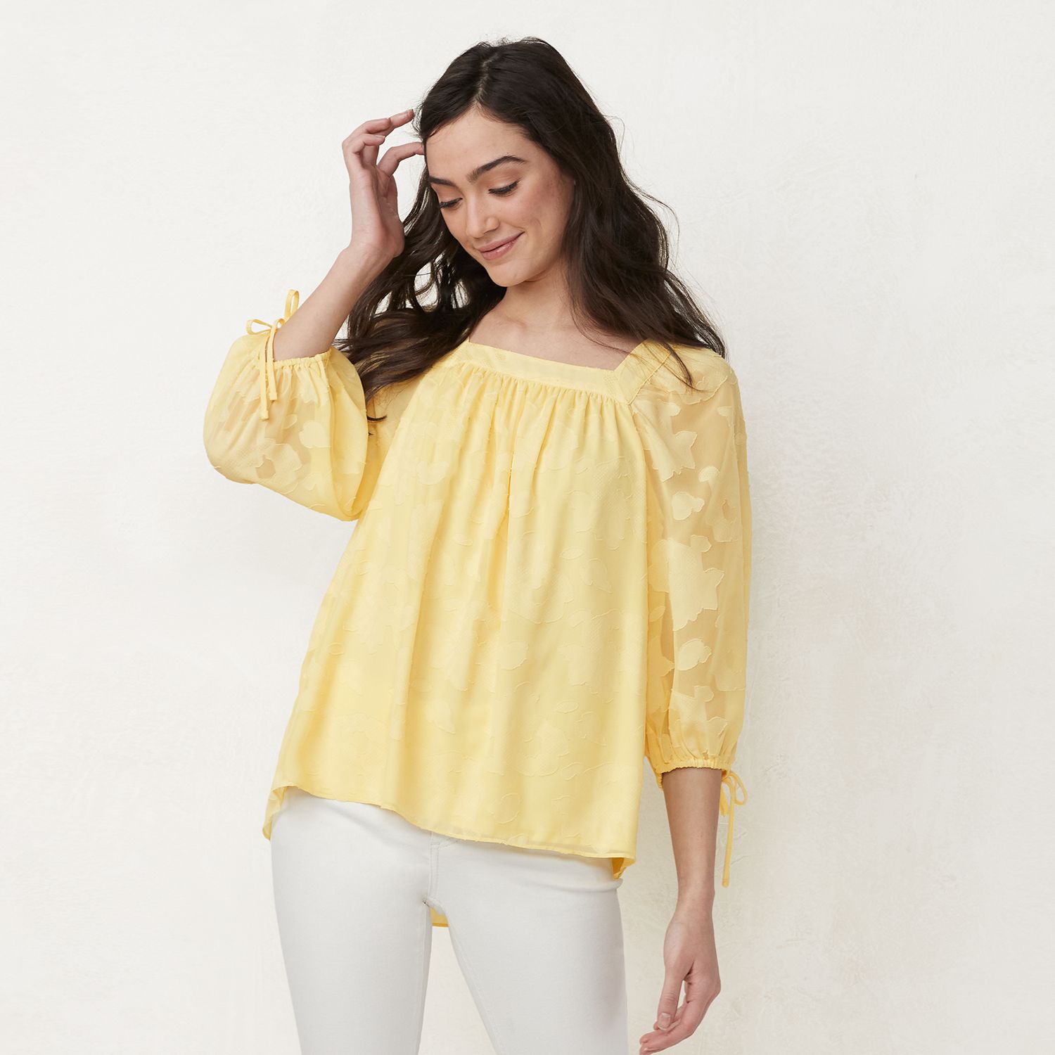 kohls yellow blouse