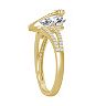 Gold Tone Sterling Silver Teardrop & Cubic Zirconia Round Spinning Ring