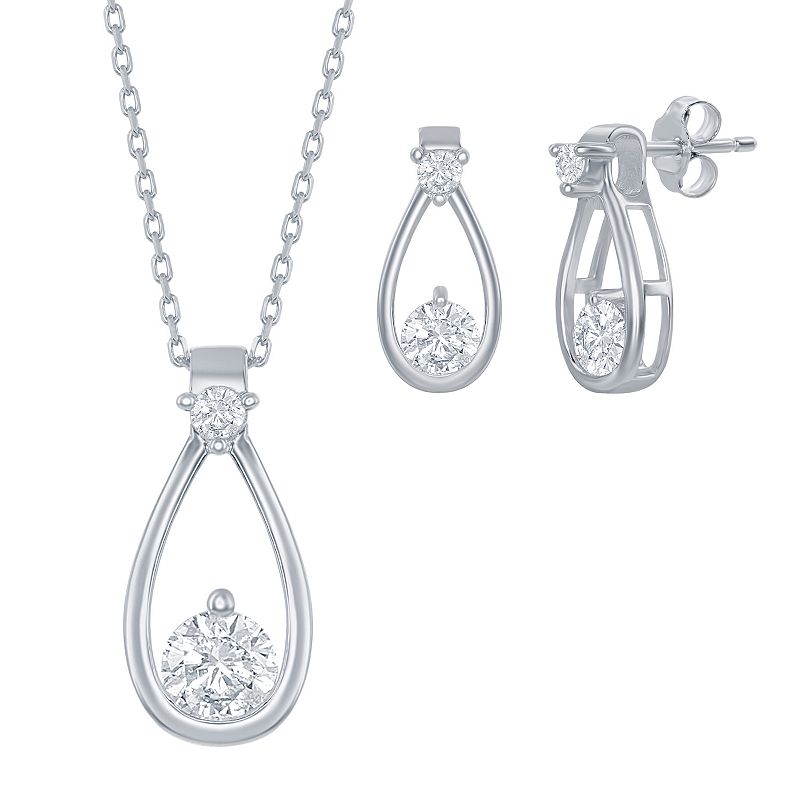 50093692 Sterling Silver Cubic Zirconia Open Teardrop Penda sku 50093692