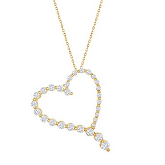 Argento Bella Sterling Silver & Cubic Zirconia Heart Pendant Necklace