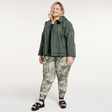 Plus Size FLX Hooded Short Packable Jacket