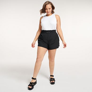 Plus Size FLX Paperbag-Waist Shorts