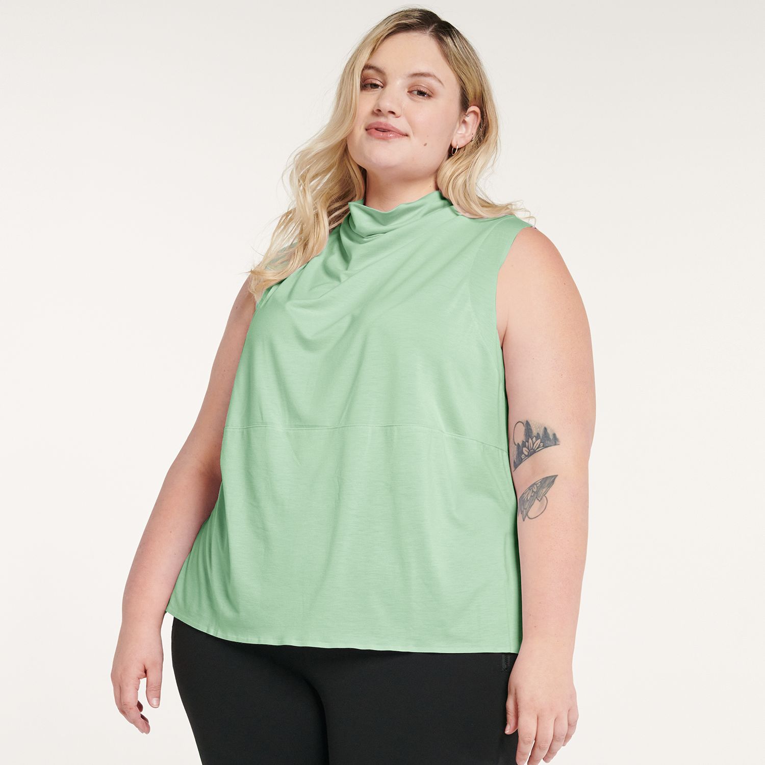 sleeveless mock turtleneck plus size