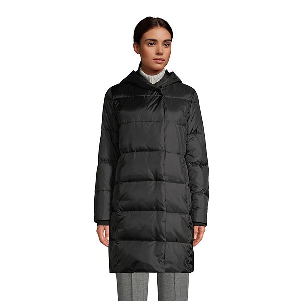 Black Wrap Puffer Coat Quilted Black Puffer Coat for Women 