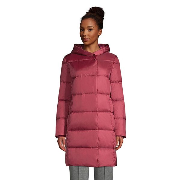 Lands End Hood Quilted Wrap Down Coat, Lands End Womens Long Down Winter Coat