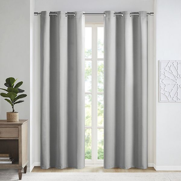 SunSmart 2pack Brent Solid Room Darkening Triple Weave Grommet Top Window Curtains