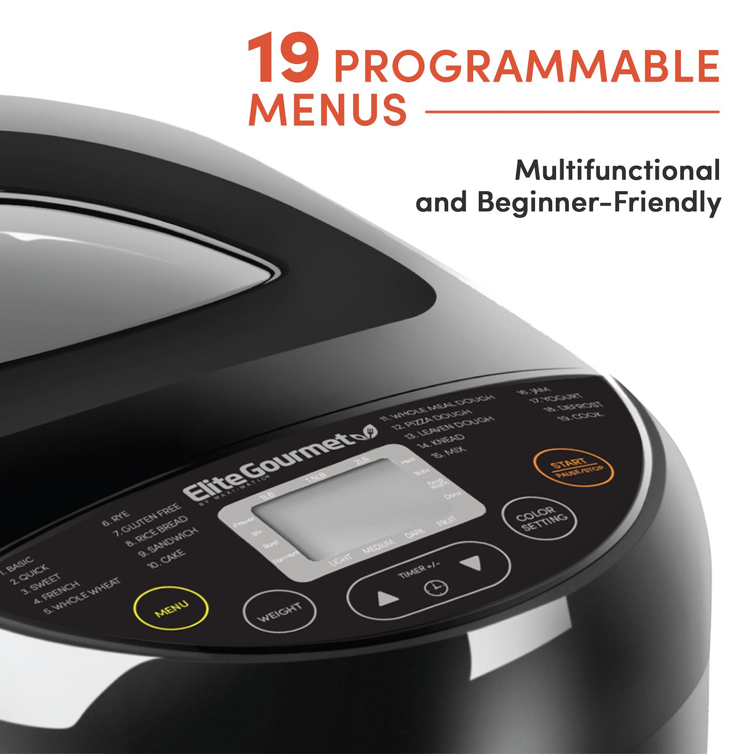 Elite Gourmet 2-lb. Programmable Breadmaker