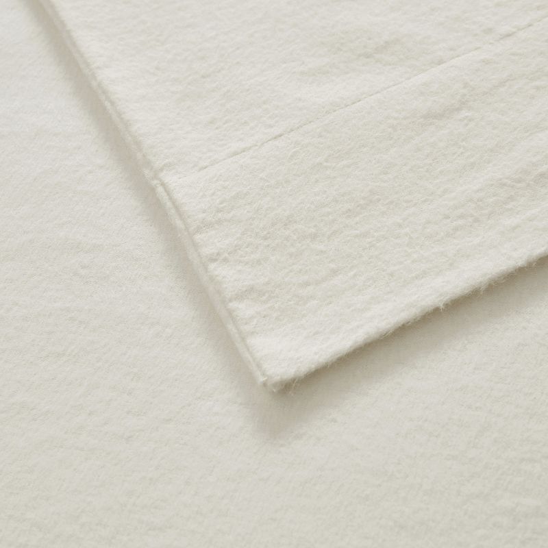 Beautyrest Oversized Flannel Sheet Set with Pillowcases, White, FULL SET