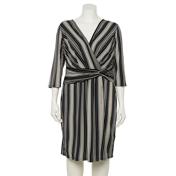 Plus Size Suite 7 Diagonal Striped Sheath Dress