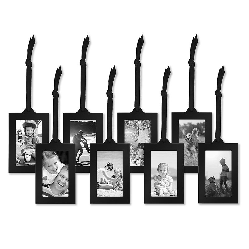 Americanflat 8-pack Hanging Picture Frame With Adjustable Ribbon Tassels Se