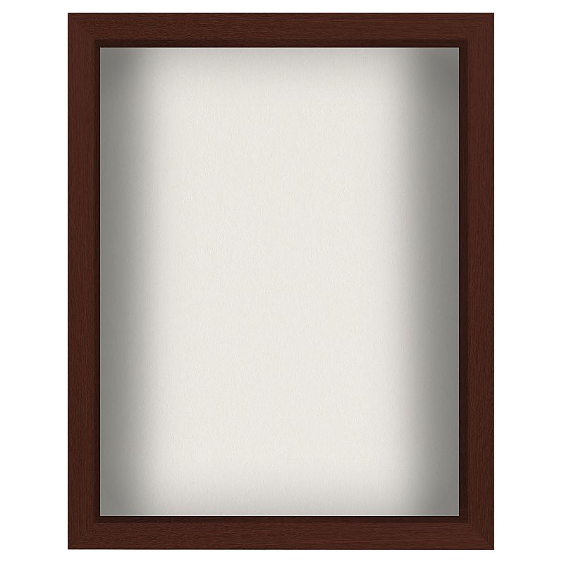 Americanflat Shadow Box Frame With Shatter Resistant Glass, Brown