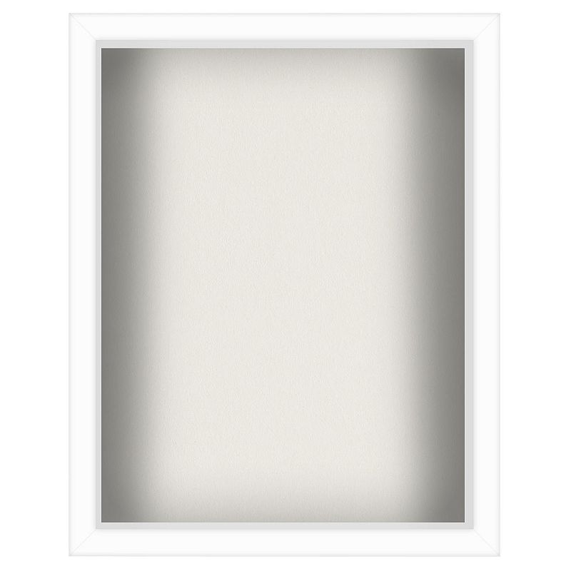 Americanflat Shadow Box Frame With Shatter Resistant Glass, White