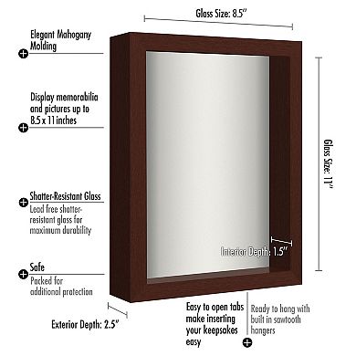 Americanflat Shadow Box Frame With Shatter Resistant Glass