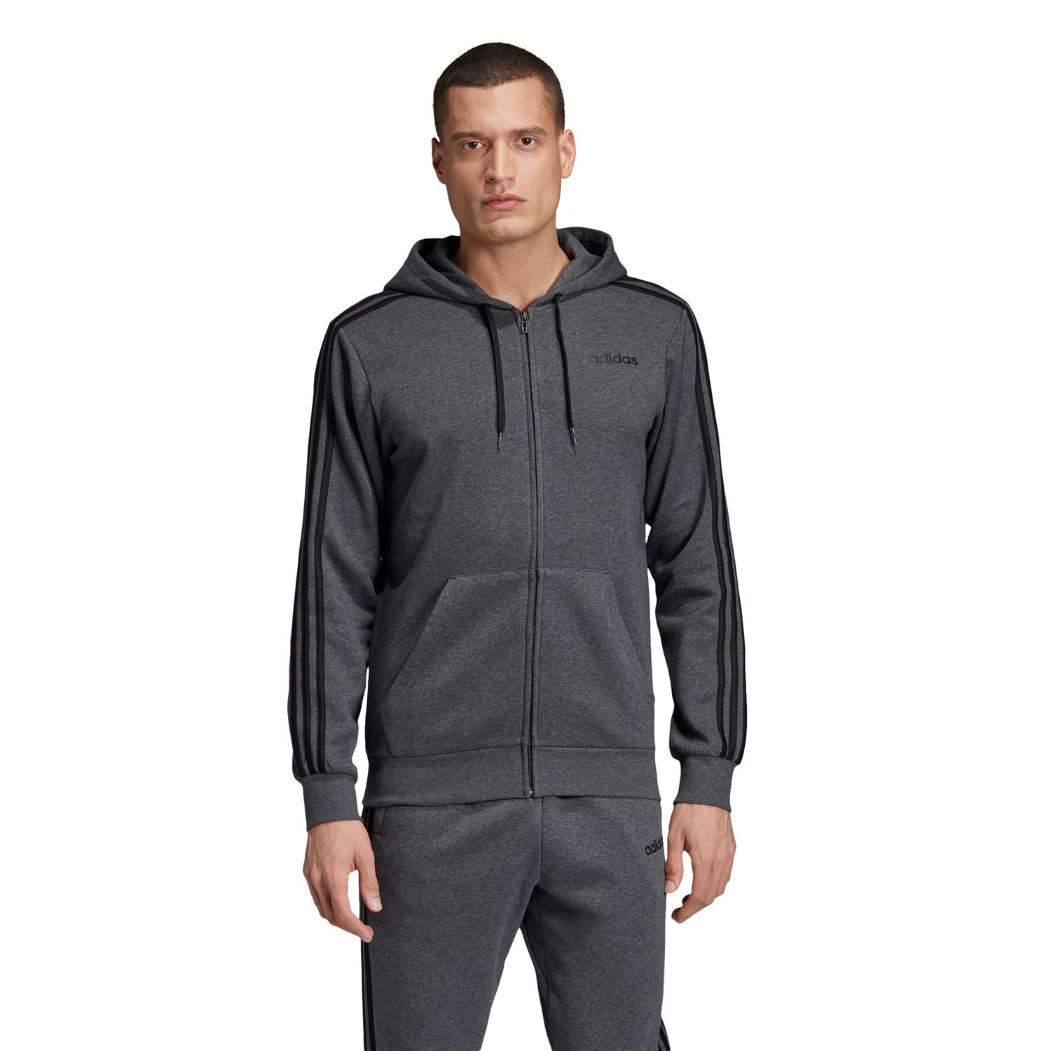adidas men's essential fleece zip hoodie
