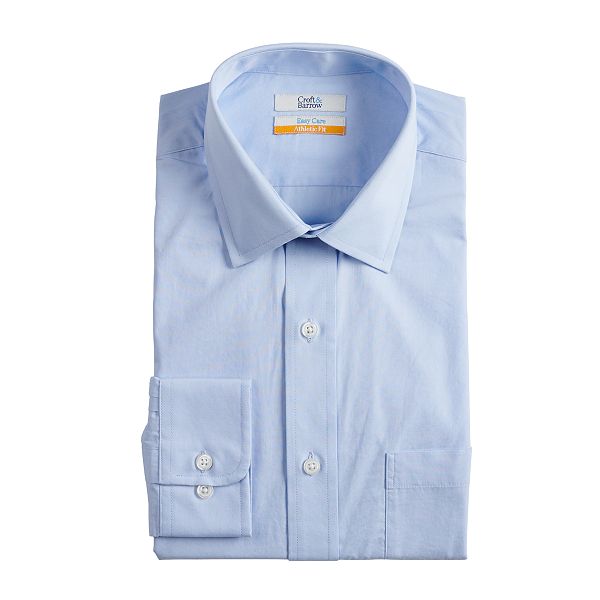 Mens Croft And Barrow® Athletic Fit Easy Care Spread Collar Dress Shirt