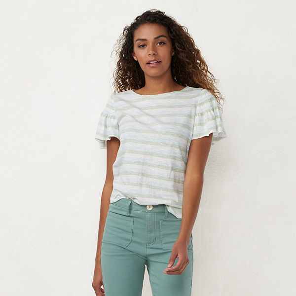 Top à Une Bretelle Mudd - Couleur Bleu-vert, Taille XL, Avec Volants, Occasion En Bon état