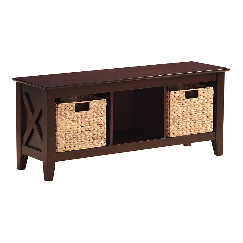 3-Shelf Storage Bench, Brown