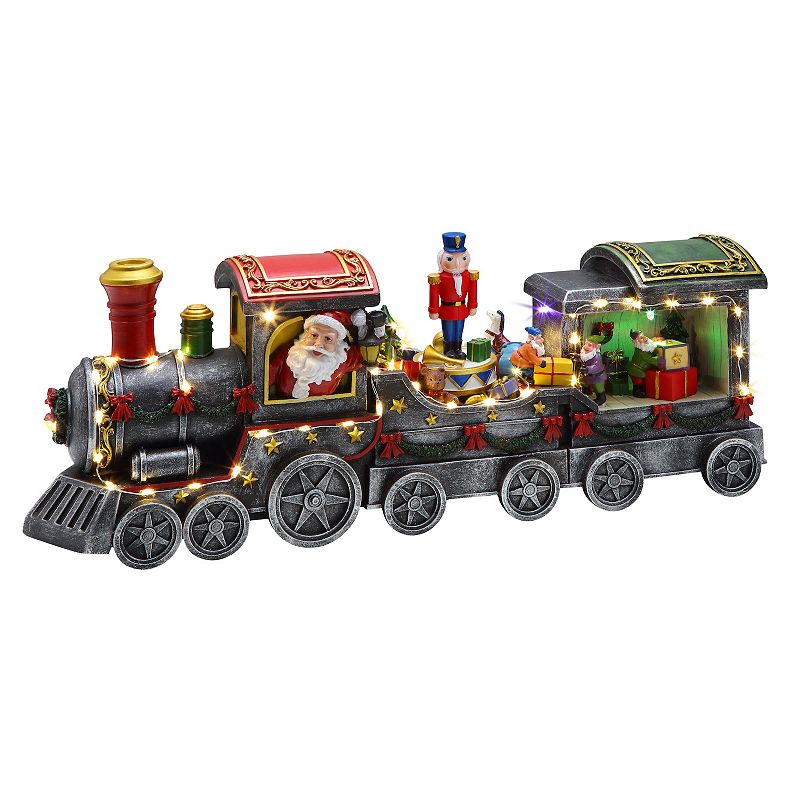 Mr. Christmas Light-Up Santas Train Table Decor, Multicolor