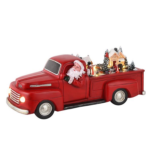 red pickup truck christmas decor