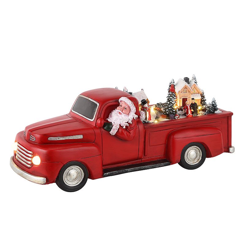 28185989 Mr. Christmas Light-Up Santas Red Truck Table Deco sku 28185989
