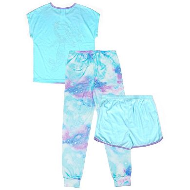 Girls 4-16 Jellifish Top, Shorts & Bottoms Pajama Set