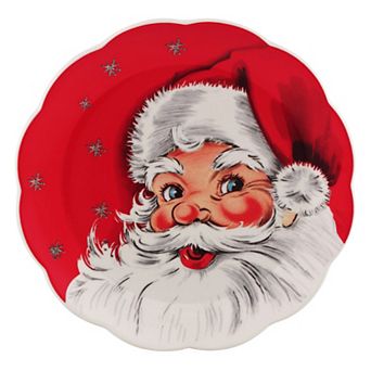 Mr Christmas Vintage Scalloped Plates Set of 4