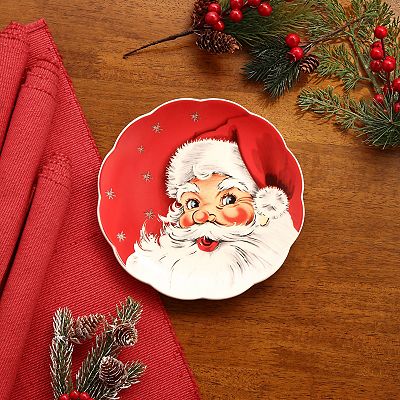 Mr. Christmas Vintage Scalloped Plates Set of 4