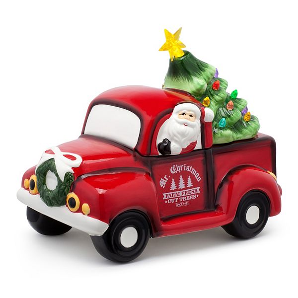 Mr Christmas Red Truck Cookie Jar Table Decor