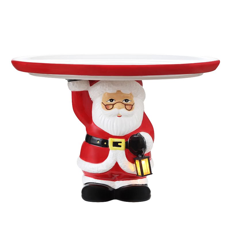 28186016 Mr. Christmas Santa Cake Plate Table Decor, Multic sku 28186016