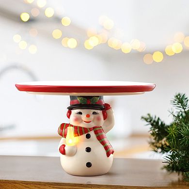 Mr. Christmas Snowman Cake Plate Table Decor