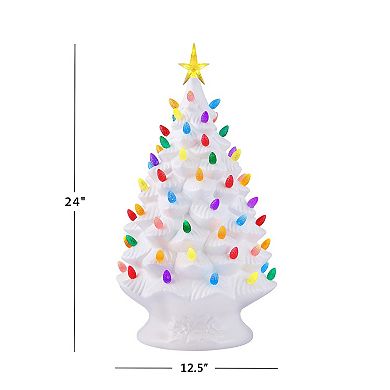 Mr Christmas Lit Christmas Tree in White Table Decor
