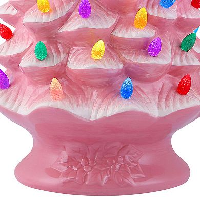 Mr Christmas Lit Christmas Tree in Pink Table Decor