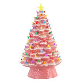 Mr Christmas Lit Christmas Tree in Pink Floor Decor