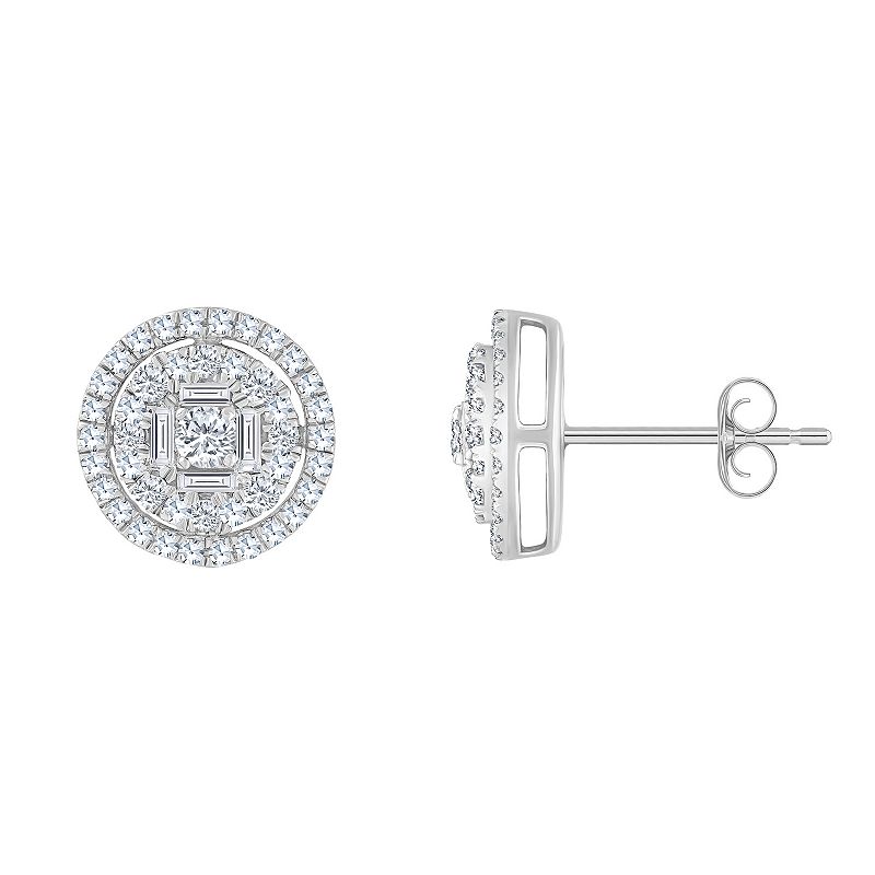 Celebration Gems 14k Gold 1/2 Carat T.W. Diamond Round Cluster Earrings, Wo