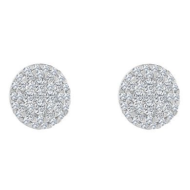 Celebration Gems 14k Gold 1/3 Carat T.W. Diamond Round Cluster Stud Earrings