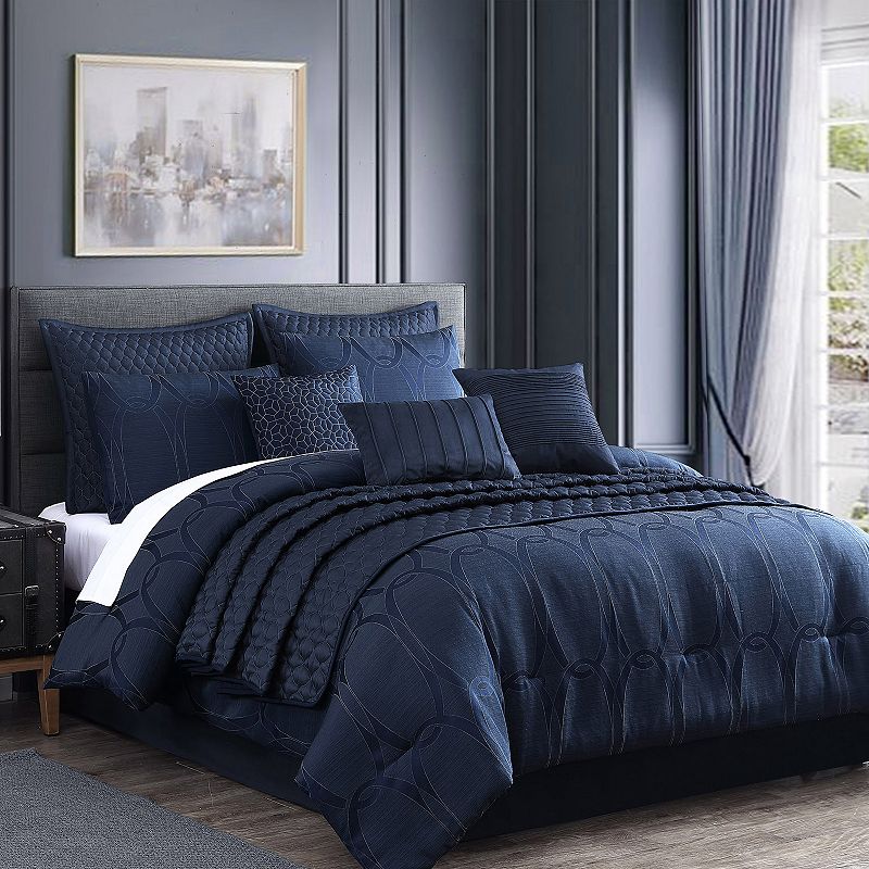 Riverbrook Home Destiny Comforter Set with Coordinating Throw Pillows, Dark